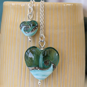 Low Tide Heart Pendant-Necklaces-Beach Art Glass