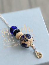 Load image into Gallery viewer, Midnight Waves Beach Ball Necklace-Necklace-Beach Art Glass