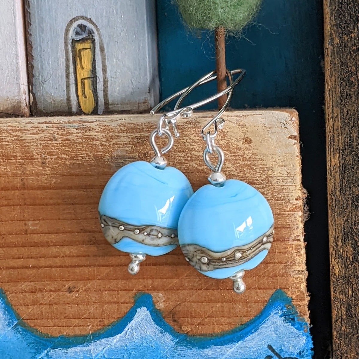 Turquoise hot sale shell earrings