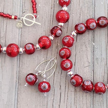 Load image into Gallery viewer, RED Ball Earrings-Earrings-Beach Art Glass