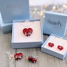 Load image into Gallery viewer, RED Heart Pendant-Necklace-Beach Art Glass
