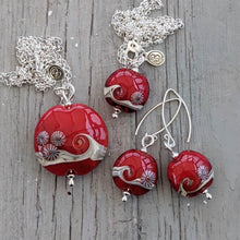 Load image into Gallery viewer, RED Lentil Pendant-Necklace-Beach Art Glass