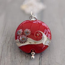Load image into Gallery viewer, RED Lentil Pendant-Necklace-Beach Art Glass