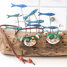 Load image into Gallery viewer, Sand & Sea Curve Necklace-Necklace-Beach Art Glass