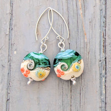 Load image into Gallery viewer, Sand & Sea Lentil Drop Earrings-Earrings-Beach Art Glass