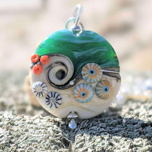 Load image into Gallery viewer, Sand & Sea Lentil Pendant-Necklace-Beach Art Glass