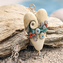 Load image into Gallery viewer, Sand &amp; Sea Long Heart Pendant