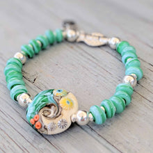 Load image into Gallery viewer, Sand & Sea Silver Fish Bracelet-Bracelet-Beach Art Glass
