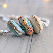 Load image into Gallery viewer, Sand silver cored beads, Sea Spray, Sea Mist, Sand & Sea-Bracelet Beads-Beach Art Glass