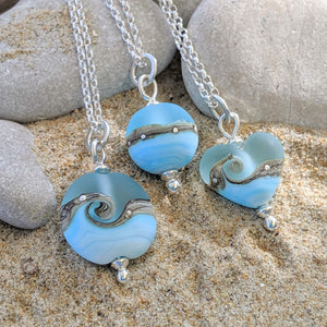 Sea Breeze Beach Babe Heart Pendant-Necklace-Beach Art Glass