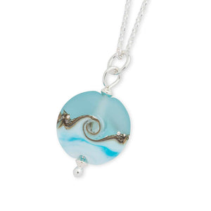 Sea Breeze Beach Babe Lentil Pendant-Necklace-Beach Art Glass