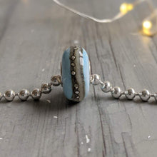 Load image into Gallery viewer, Sea Breeze Blue Silver Cored Beads-Bracelet Beads-Beach Art Glass