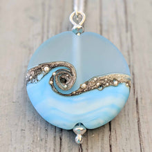 Load image into Gallery viewer, Sea Breeze Extra Large Lentil Pendant-Necklace-Beach Art Glass