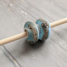 Load image into Gallery viewer, Sea Breeze Silver Cored Beads-Bracelet Beads-Beach Art Glass