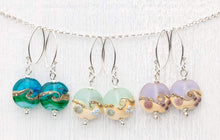 Load image into Gallery viewer, Sea Mist Lentil Drop Earrings-Earrings-Beach Art Glass