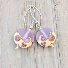 Load image into Gallery viewer, Sea Mist Lentil Drop Earrings-Earrings-Beach Art Glass