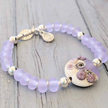 Load image into Gallery viewer, Sea Mist Silver Fish Bracelet-Bracelet-Beach Art Glass