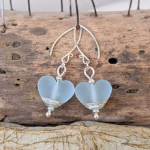 Load image into Gallery viewer, Sea Spray Heart Drop Earrings