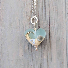 Load image into Gallery viewer, Sea Spray Beach Babe Heart Pendant-Necklace-Beach Art Glass