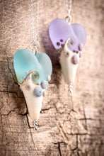 Load image into Gallery viewer, Sea Spray Extra Large Heart Pendant-Necklace-Beach Art Glass