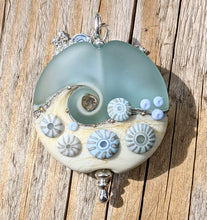 Load image into Gallery viewer, Sea Spray Extra Large Lentil Pendant-Necklace-Beach Art Glass