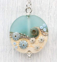 Load image into Gallery viewer, Sea Spray Extra Large Lentil Pendant-Necklace-Beach Art Glass