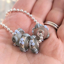 Load image into Gallery viewer, Sea Spray Silver Cored Bead with Murrini-Bracelet Beads-Beach Art Glass