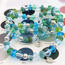 Load image into Gallery viewer, Shades of the Ocean Bracelets for Turning Tides-Bracelet-Beach Art Glass