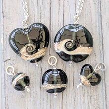 Load image into Gallery viewer, Shoreline Pendant, Medium or Mini, in Slate-Necklace-Beach Art Glass