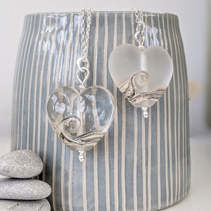 Sparkling Sea Heart Pendant-Necklace-Beach Art Glass
