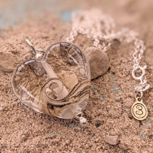 Load image into Gallery viewer, Sparkling Sea Heart Pendant-Necklace-Beach Art Glass