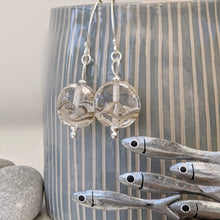 Load image into Gallery viewer, Sparkling Sea Lentil Drop Earrings-Earrings-Beach Art Glass