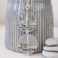 Load image into Gallery viewer, Sparkling Sea Lentil Pendant-Necklace-Beach Art Glass