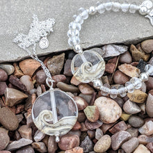 Load image into Gallery viewer, Sparkling Sea Silver Fish Bracelet-Bracelet-Beach Art Glass