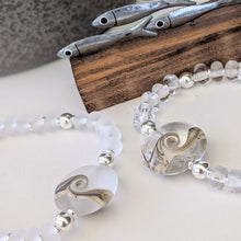 Load image into Gallery viewer, Sparkling Sea Silver Fish Bracelet-Bracelet-Beach Art Glass