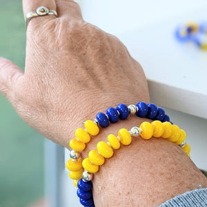 Shades of Blue and Yellow Bracelet