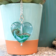 Load image into Gallery viewer, Turning Tides Heart Pendant-Necklace-Beach Art Glass