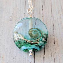 Load image into Gallery viewer, Turning Tides Lentil Pendant-Necklace-Beach Art Glass