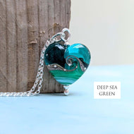 Deep Sea Sweetheart Pendant in Blue or Green