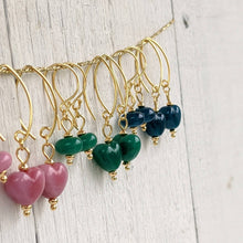 Load image into Gallery viewer, Golden Tiny Heart and Bead Earrings