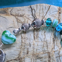 Load image into Gallery viewer, Deep Sea 3 Little Fish Bracelet in Blue or Green