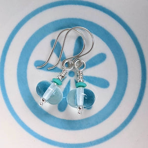 Beachcomber Earrings in Jade, Frosted or Glossy Glass