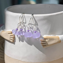 Load image into Gallery viewer, Beachcomber Earrings in Lilac, Frosted or Glossy Glass