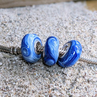 Blue Surf Silver Cored Beads