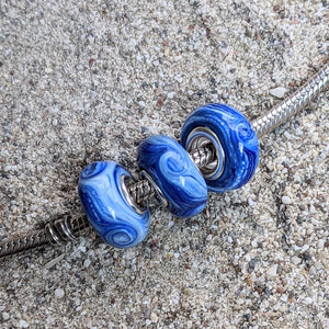Blue Surf Silver Cored Beads
