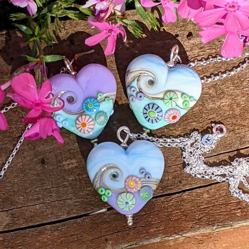 Coastal Path Heart Pendants
