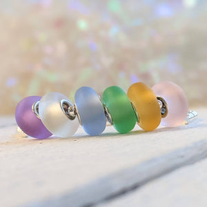 Frosted Pastels silver cored beads