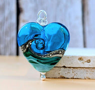 Deep Sea Heart Pendant in Blue or Green