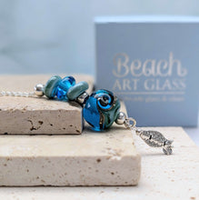 Load image into Gallery viewer, Deep Sea Beach Ball Necklace in blue or green
