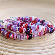 Fiddle Bead Bracelets in Juicy Berry Colours
